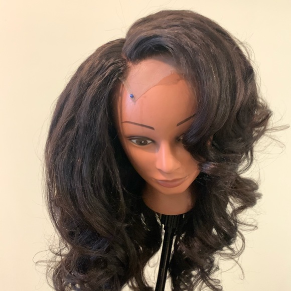 22 inch free part kinky straight closure wig main image 7